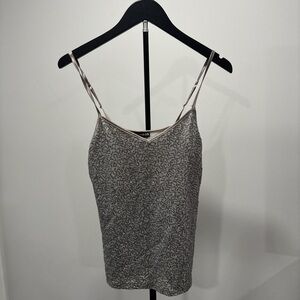 Express Silver Sequin V-Neck Cami